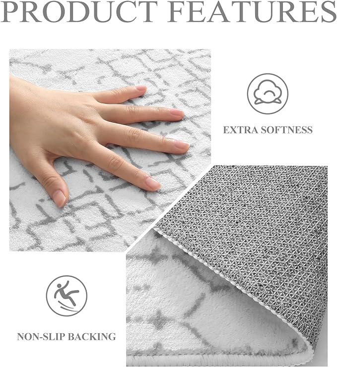 Lahome Moroccan Round Area Rug - 3Ft Round Rug Non-Slip Washable Soft Round