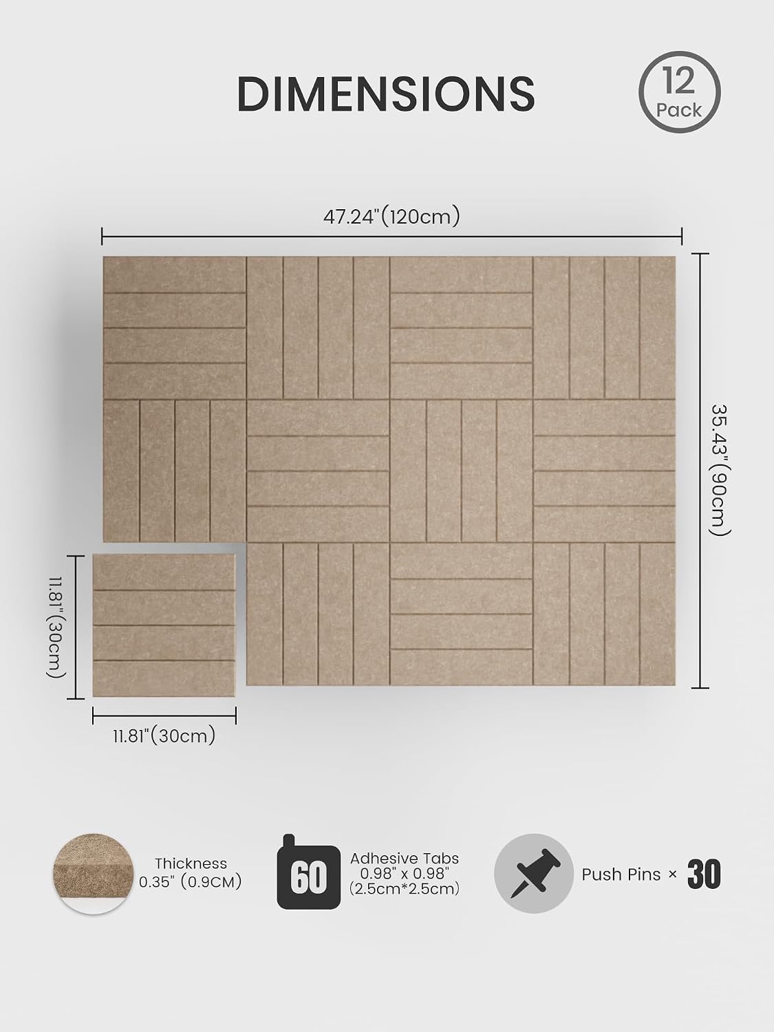 Bumusty Felt Bulletin Board & Cork Board Alternative 48" x 36"