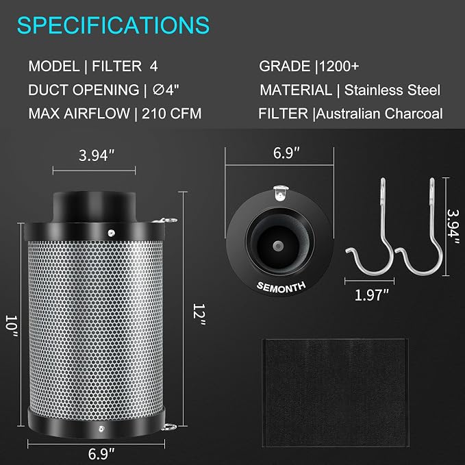 ATOUR 4" Air Carbon Filter