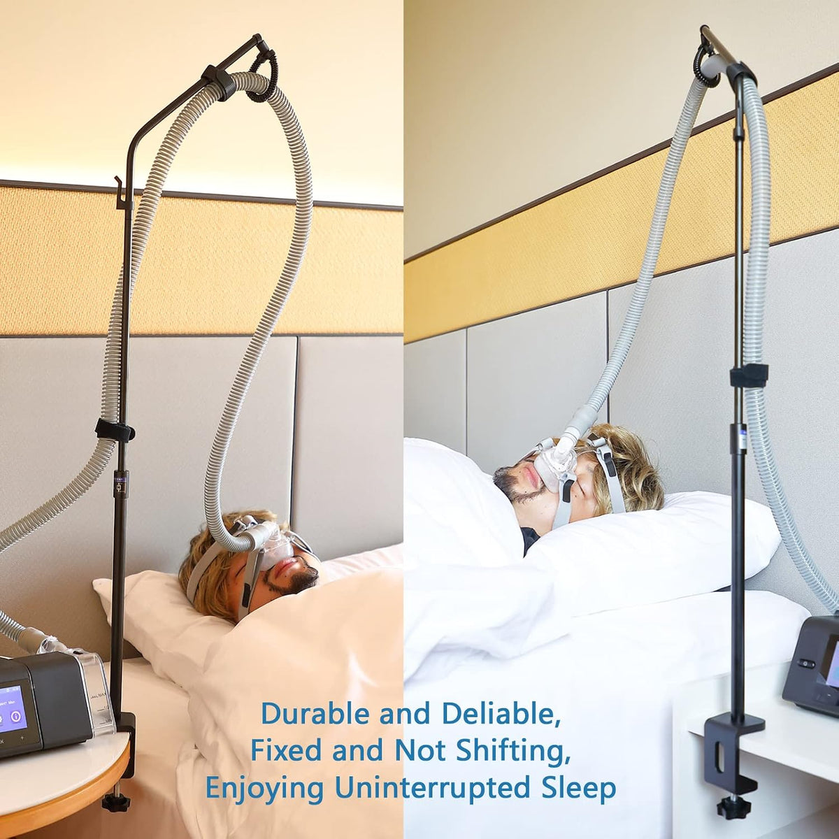 LONYEON CPAP Hose Holder, Height Adjustable Rotatable for Sleep, Black