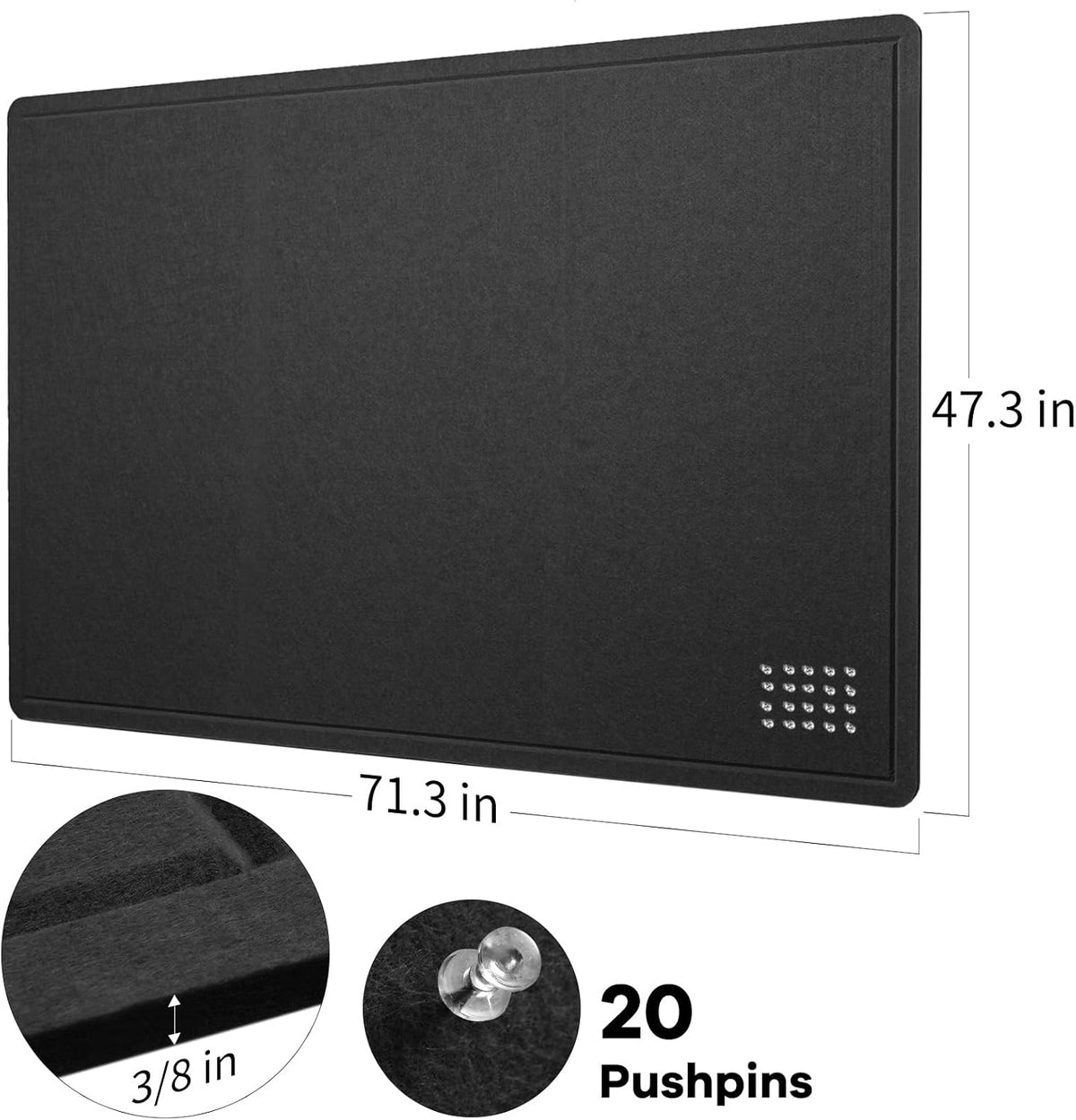 Felt Bulletin Board 72x48 inches, Decorative Pin Board for Home & Office