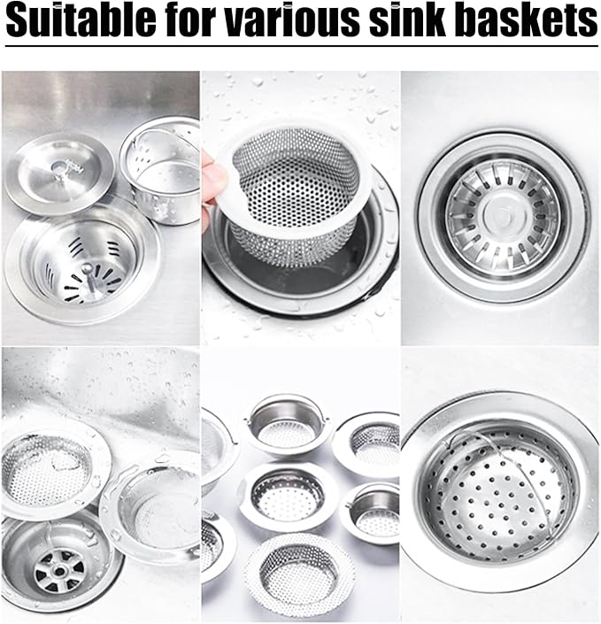 Pine & Linen 200pcs Disposable Mesh Sink Strainers Bags and Storage Box