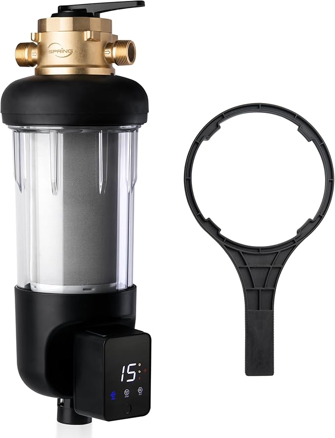 iSpring WSP50ARJ-BP Whole House Prefilter, Spin-Down Sediment Water Filter