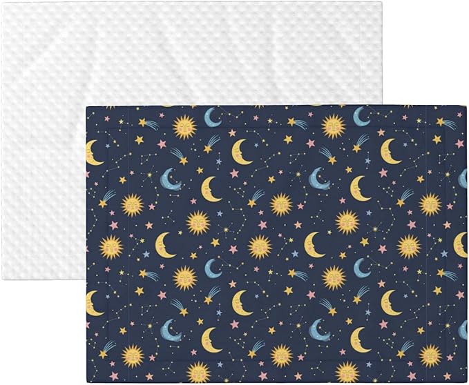 Double Sided Pet Throw for Dogs Who Shed, Colorful Stars, Reversible Blanket with Nubby Dot Side Catches Loose Fur for Easier Furniture Cleanup