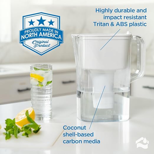 HOMEWATER 10-Cup Pitcher Filter – BPA-Free, High-Capacity 2.4L Pitcher