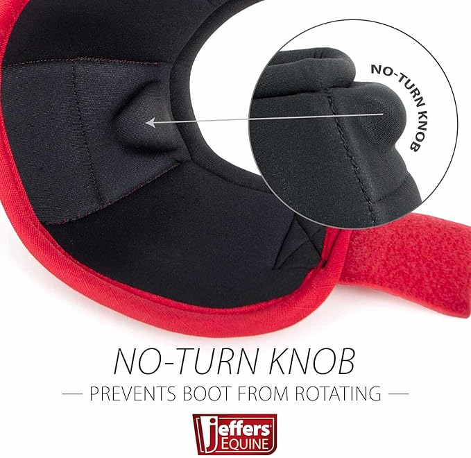 Jeffers Equine No Turn Bell Boots for Horses - Red, Large | Shock Absorbing Hoof Protection | Secure Double Hook & Loop Closure, Perfect for Travel, Turnout, Training, & Riding - 1 Pair