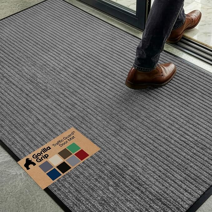 GORILLA GRIP Waterproof Traffic Guard Door Mat, Heavy Duty Entryway Mats