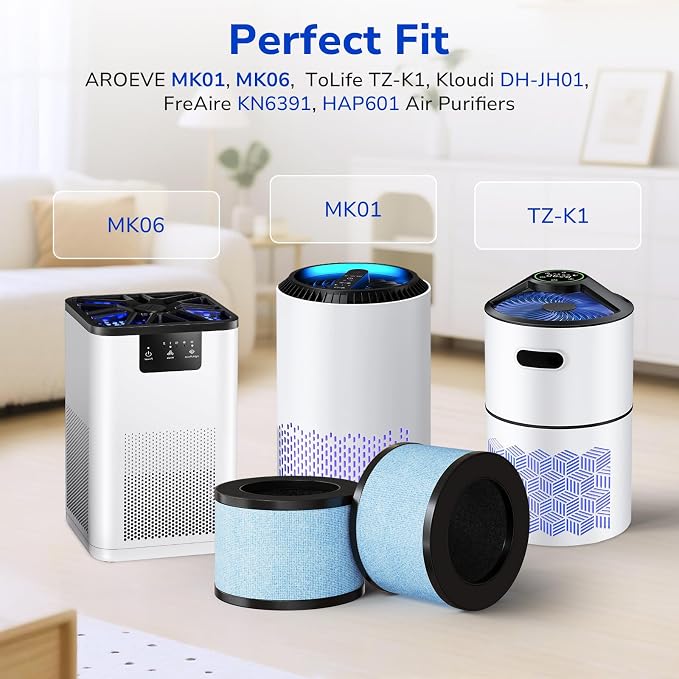 Fil-fresh 2-Pack MK01 & MK06 Air Purifier Filter Replacement