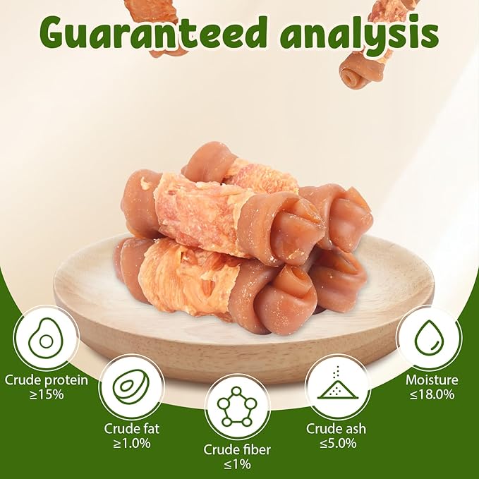 Chicken Wrapped Dog Treats with Cranberry & Peanut Butter – Natural Chewy Bone Long Lasting Snacks for Medium to Large Dogs 4.5" 227g/0.5lb