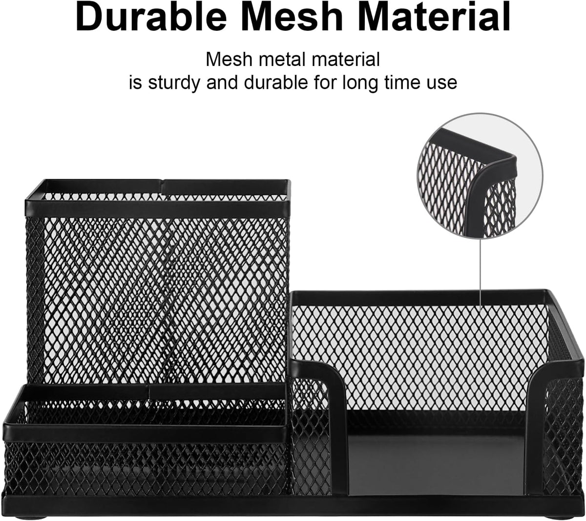 Comix 6 Packs Mesh Pen Holder, Desk Organizer for Home Office, Black