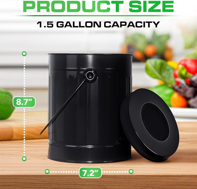 Plexon Black Metal Compost Bin