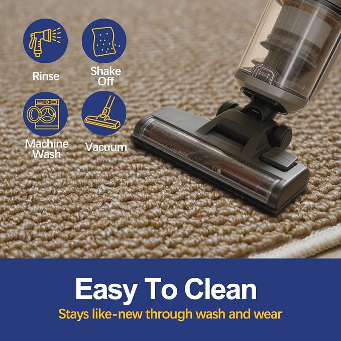 Faux Jute Area Rug 5'x7', Washable & Non-Slip, Taupe | 0.27" Low Pile Easy Jute