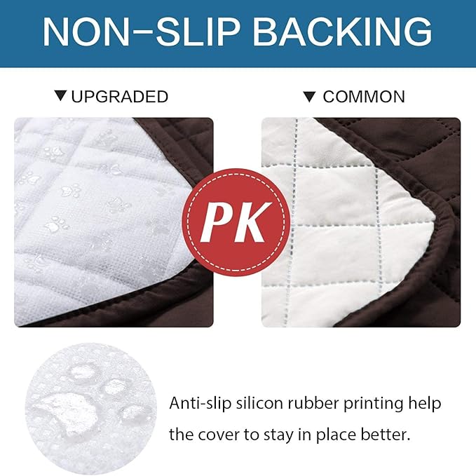 Waterproof Dog Bed Cover, Reversible Blanket Washable Pet Dog Pee Pad, Incontinence Underpads, Furniture Bed Couch Sofa Protector Cover Leak Proof for Dog Cat Kid, 82"x86" (Brown)