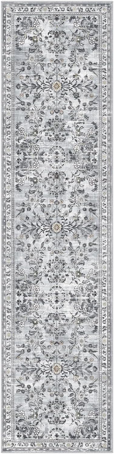 Yamaziot Washable Runner Rug 2x8 – Non Slip Boho Floral Hallway Runner Rug