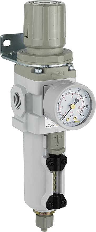 PneumaticPlus SAW300-N03BG-MEP Compressed Air Filter Regulator Piggyback Combo