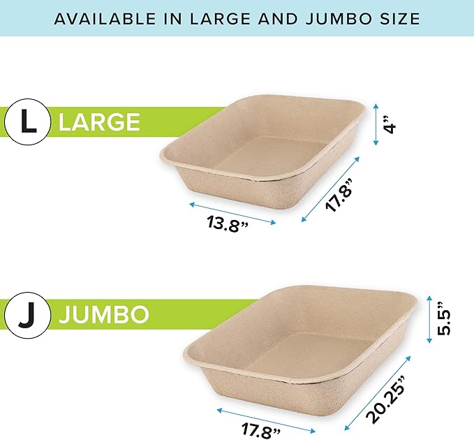 Kitty Sift Disposable Cat Litter Box Large,Durable Portable for Travel and Home,Eco-Friendly Disposable Litter Box Controls Odor,6 Count (Pack of 10)