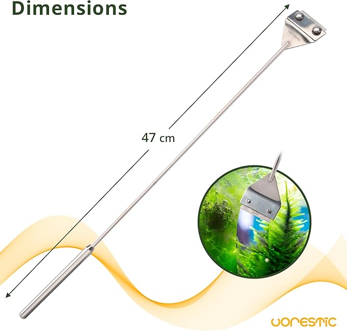 VORESTIC 6Pcs Aquascape Tools, Terrarium Tools, Aquarium Kit with Stainless Steel Aquarium Tweezers Extra Long, Aquarium Scissors, Algae Scraper, and Spatula - Aquascaping Tools Set for Maintenance