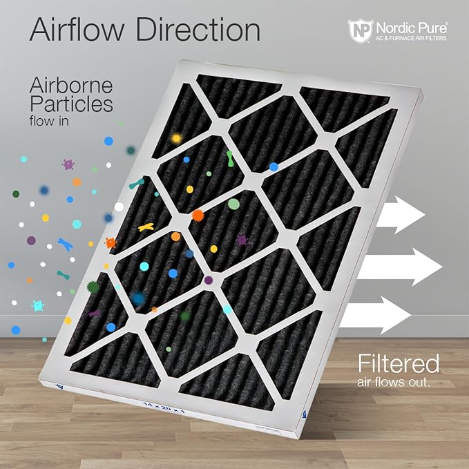 Nordic Pure 18x24x1 Pure Carbon Pleated Odor Reduction Furnace Air Filters 12
