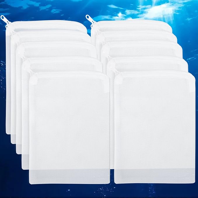 Segarty Filter Media Bags, 10 Pack 0.5mm Fine Mesh 7.7 x 6 Inch White Reusable