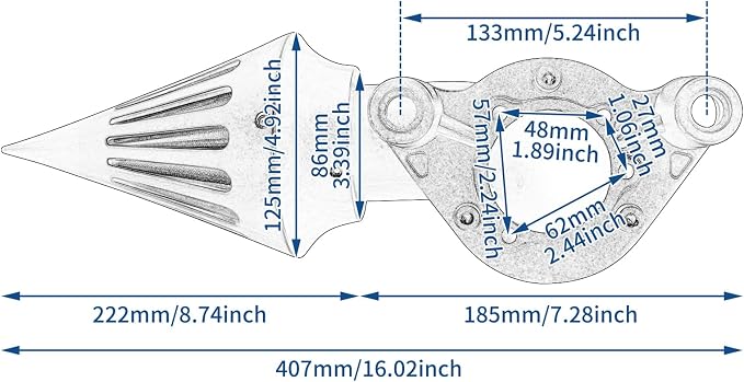 Air Cleaner Motorcycle CNC Spike Air Intake Filter Kit Fit