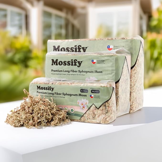 Mossify Premium Sphagnum Moss for Plants 5kg, 11 lbs - Long Fiber Moss for Plants Indoor, Orchids, Terrariums, Gardening, Reptiles – Moisture Plant Moss for Propagation, Soil & Habitat Bedding