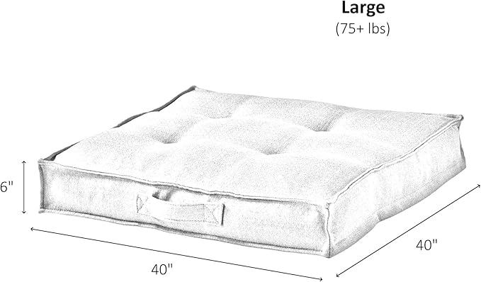 South Pine Porch Mila Square Tufted Pillow Style Dog Bed, Cobalt, Large (40" x 40")