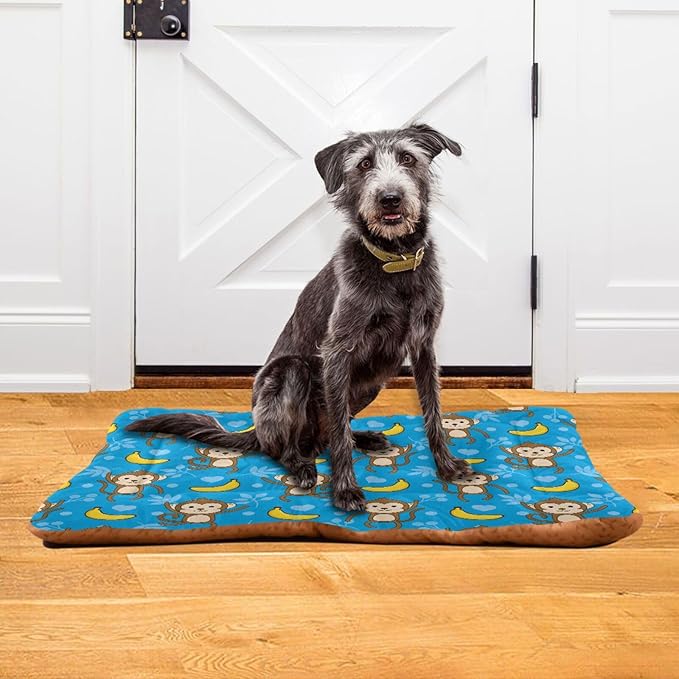 Monkey Banana Pet Bed Cute Dog Bed Mat Absorbing Non Slip Pad Pet Sleeping Mat for Small, Medium, and Large Dogs Puppy Cat 24 in x 18 in