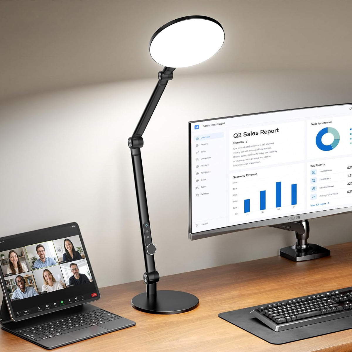 LitONES Desk Lamp for Home Office, Professional Video Call Light, CRI>98