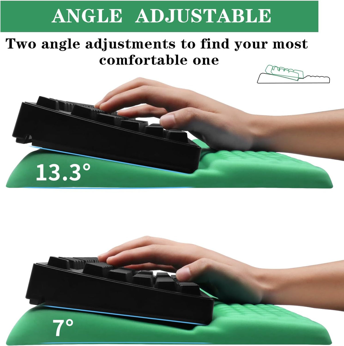 Computer Keyboard Stand with Wrist Rest Support Pad, Green