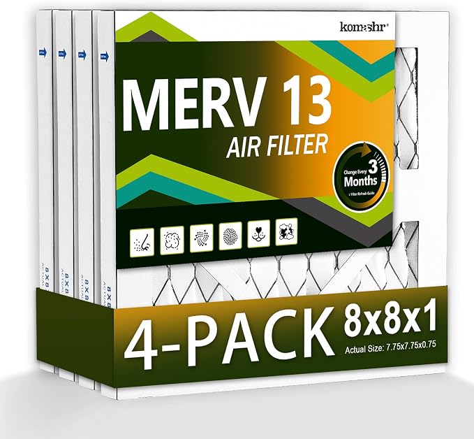 8x8x1 Air Filter MERV 13, HVAC/Furnace AC Filter Replacement, Dust
