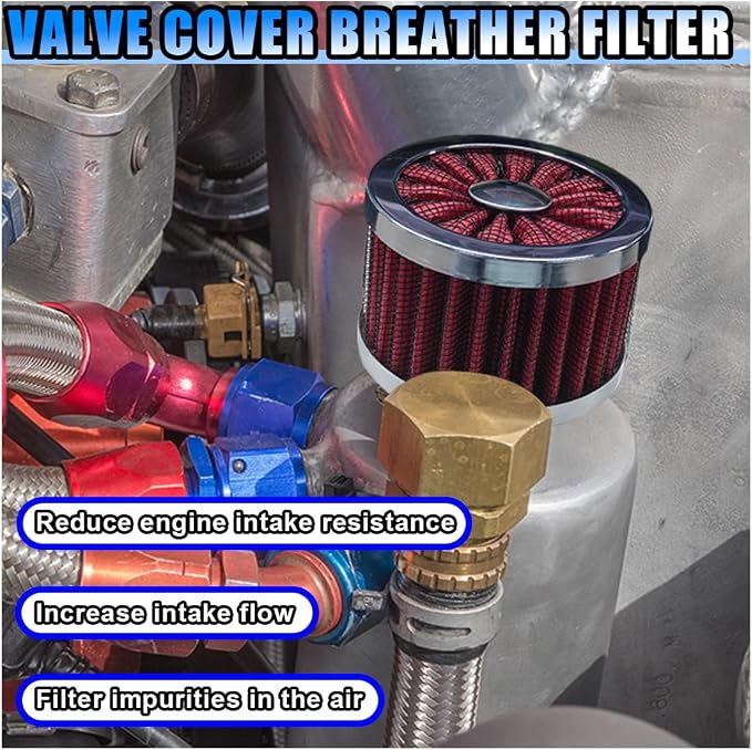 23mm Car Air Filter, 0.9'' High Flow Vent Valve Cover, Breather Filter