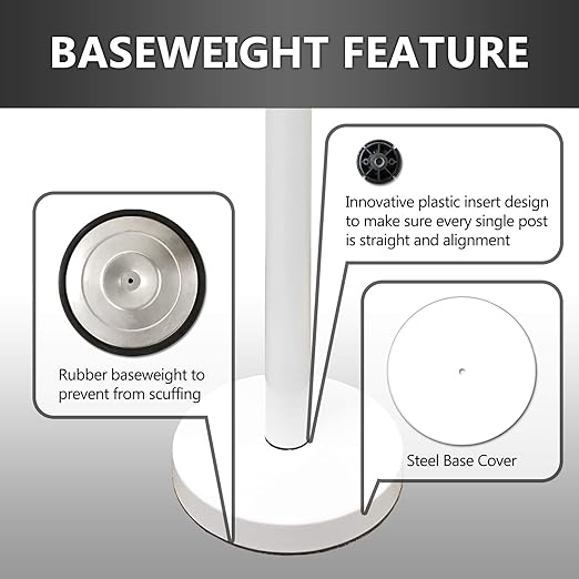 VIP Crowd Control Retractable Belt Stanchion Queue Safety Barrier Set, 36" Ht, 78" Belt (2 WHT Posts Black Belt)
