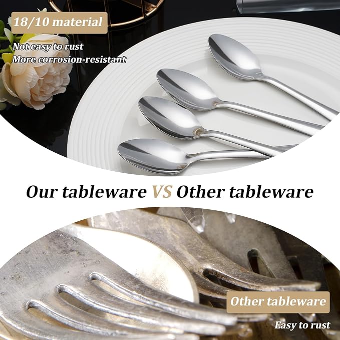 Windsor 96-Piece Set Stainless Steel Teaspoons, Tea Spoons | 5.9-Inch Food