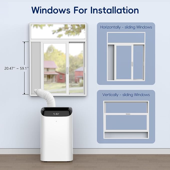14000 BTU Portable Air Conditioners, Dehumidification, Sleep Mode