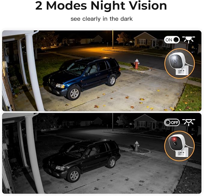 2K Cameras for Home Security,Indoor/Outdoor Security Camera for Elder/Dog/Pet,2.4G/5G Wi-Fi Camera with Color Night Vision, 2-Way Audio,Plug&Play,24/7,Memory Card Storage