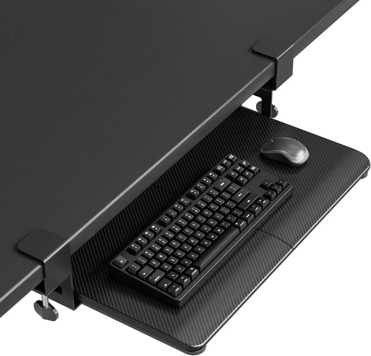 BONTEC Under Desk Keyboard Tray, Pull-Out Keyboard & Mouse Platform