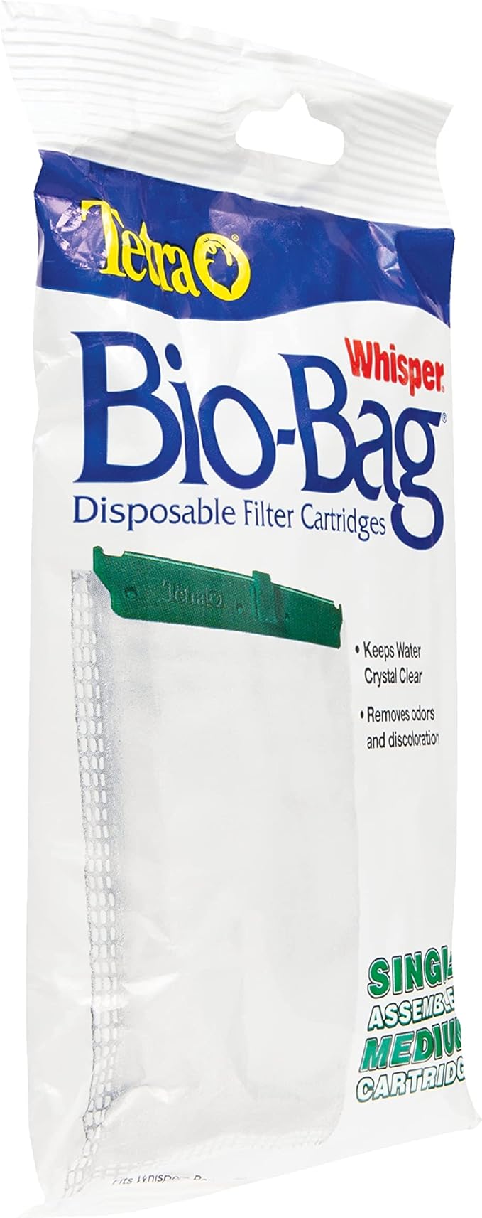 Tetra Whisper Bio-Bag Filter Aquarium Cartridges, Medium Filter for Freshwater and Marine Fish, Removes Odors and Discoloration, Ready to Use Medium Green Filter