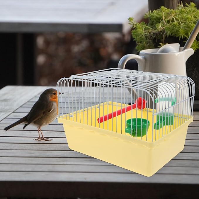balacoo Spacious Portable Bird Carrier Cage Lightweight Travel Cage with Perch Food Box Waterer for Parrots Lovebirds and Pets for Outdoor Adventures and