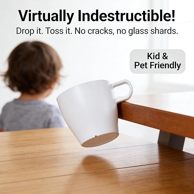 6-Pack 10oz Unbreakable Coffee Mugs, Microwave Safe Premium Drinkware,