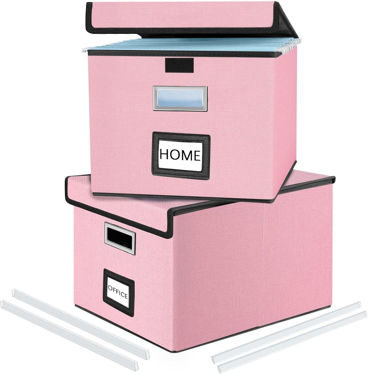 File Organizer Box with Lids, Collapsible File Folder Organizer