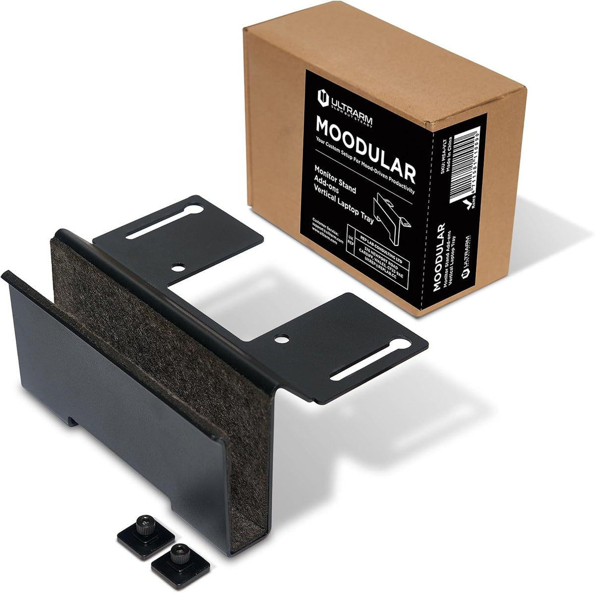 ULTRARM Moodular Vertical Laptop Tray Add-On for Rails, Do Not Use Alone