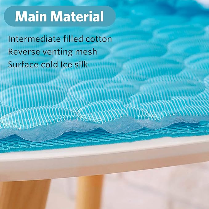 SHEJIZE Dog Cooling Mat Dog Cooling Pad Self Cooling Blanket, Washable Cooling Mat for Dogs, Pet Cooling Mat Keeps Pets Cool in Summer Heat, Resuable Fabric Cooling Mat (Blue, 28x22inch)