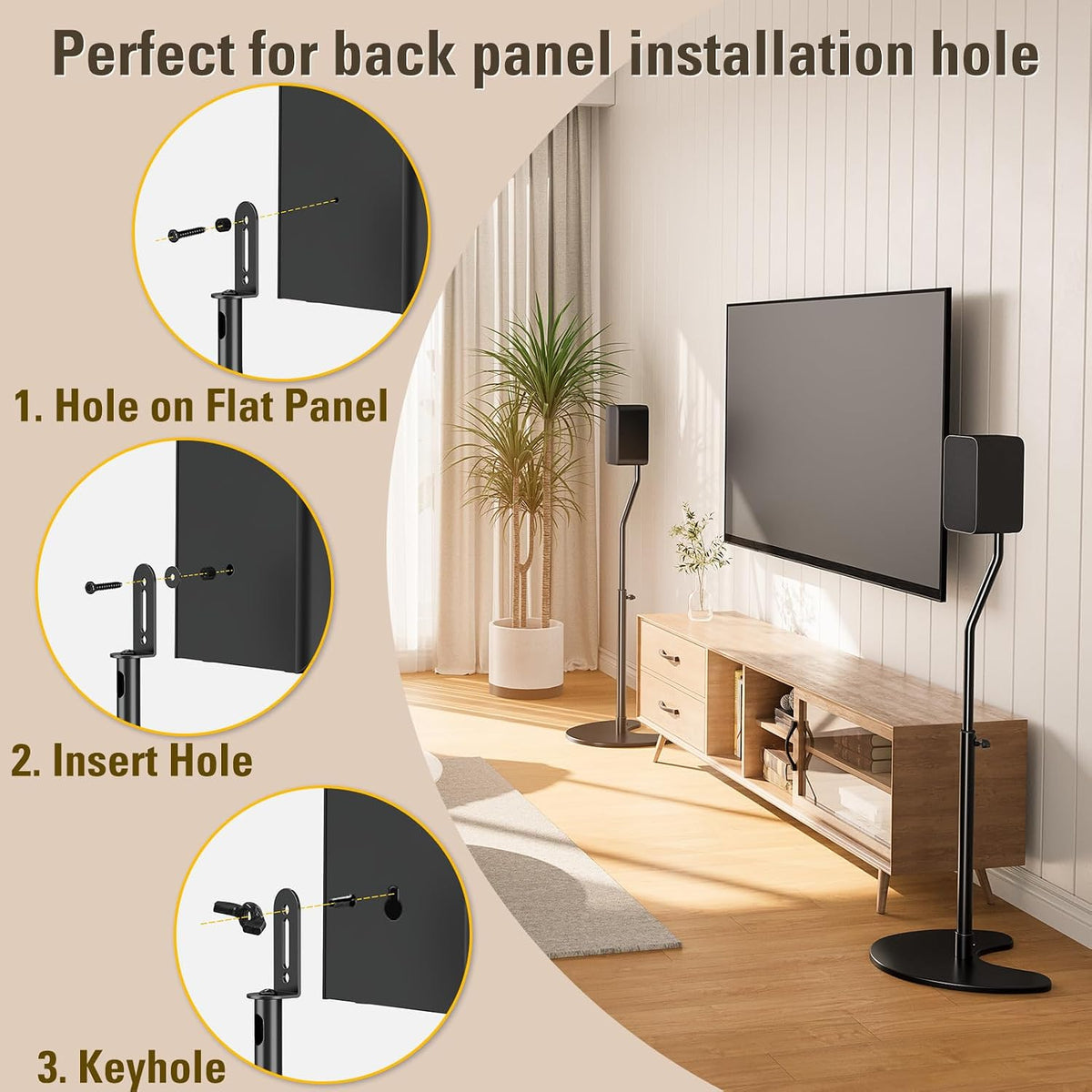 Mounting Dream Height Adjustable Speaker Stands, One Pair Floor Stands
