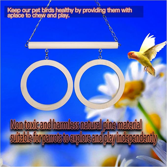 Parrot Bird Toy Hanging Ring Interactive Toy is Suitable for Small and Medium-Sized Parrots Such as African Grey Parrots, Cockatoos, and Cokatoos Amazon