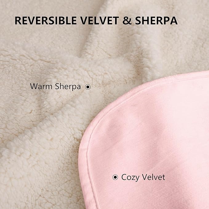 Waterproof Dog Blanket for Small Dog, Leak Proof Pet Couch Sherpa Throw Blankets for Cat, Reversible Sofa Bed Protector Machine Washable-25 x35,Pink