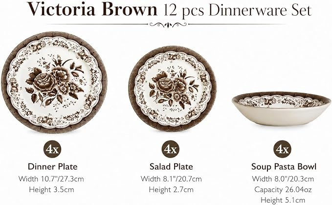 12-Piece Porcelain Dinnerware Set