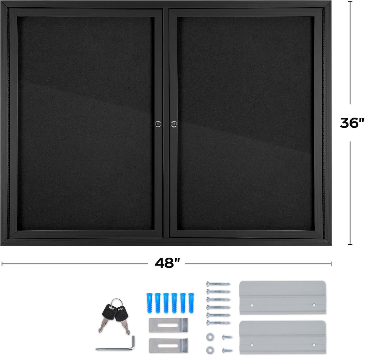 INNOVART Outdoor Enclosed Bulletin Board Weatherproof 48”x36”