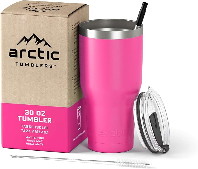 | 30 oz Matte Pink Insulated Tumbler