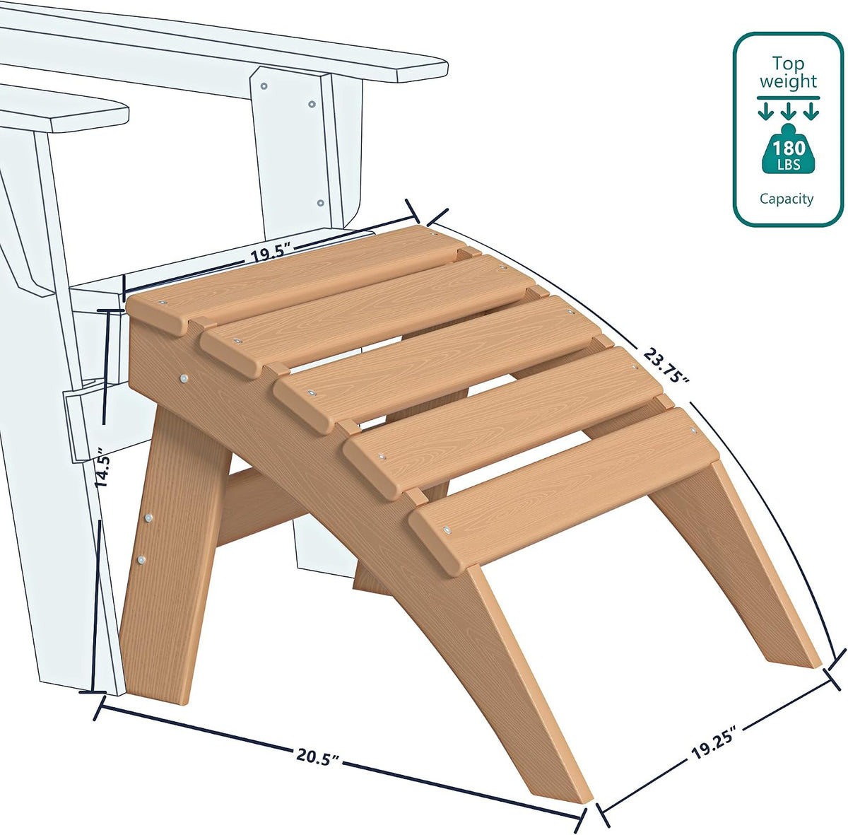 Plawdlik Folding Ottoman, Teak