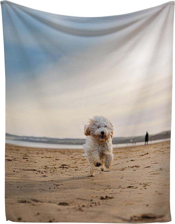 Prints Next Day – Custom 60" x 80" Fleece Pet Lightweight Blanket with Photo Upload - Gift for Dog or Cat Owners - Personalized Couch Throw - Printed in America